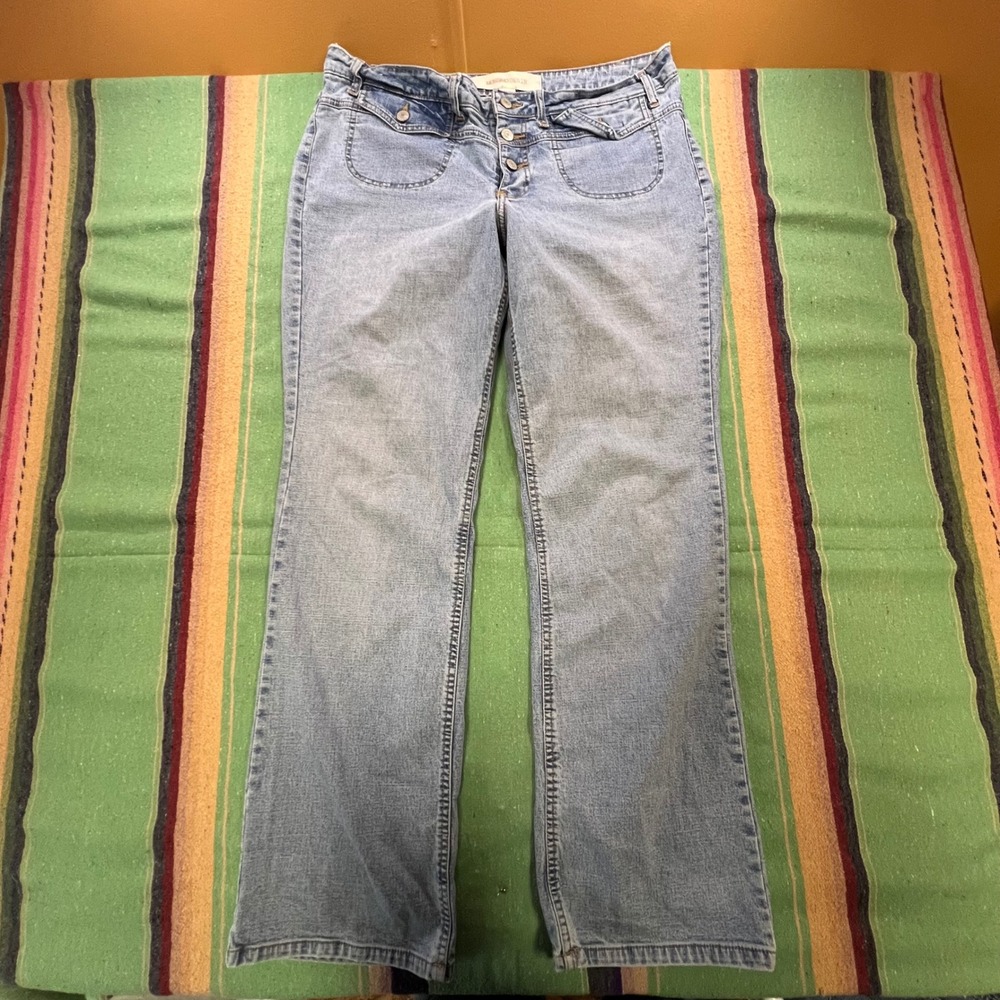 Mossimo Denim Jeans Womens 16 Light Blue Button Fly Straight Leg Y2K Casual